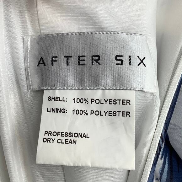 NEW! After Six Size 0 Off-Shoulder Lux Chiffon Indigo Rose Dress $263 msrp J1-3 - Picture 5 of 10